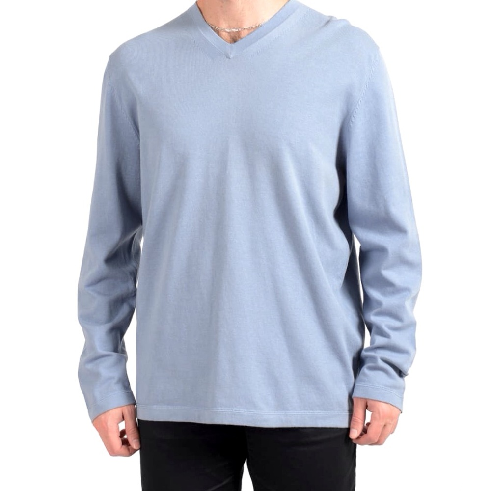 Kenneth Cole Blue V-Neck Sweater Casual Comfort